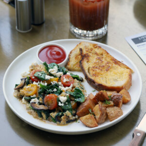 Spinach Mushroom Scramble